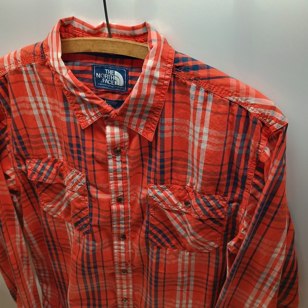The North Face Orange Plaid Button-Down Shirt